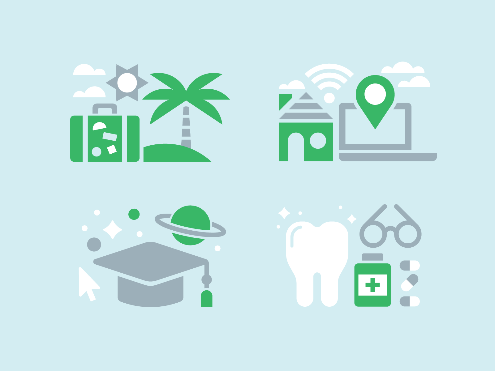 Benefit Icons by Kevin Moran on Dribbble