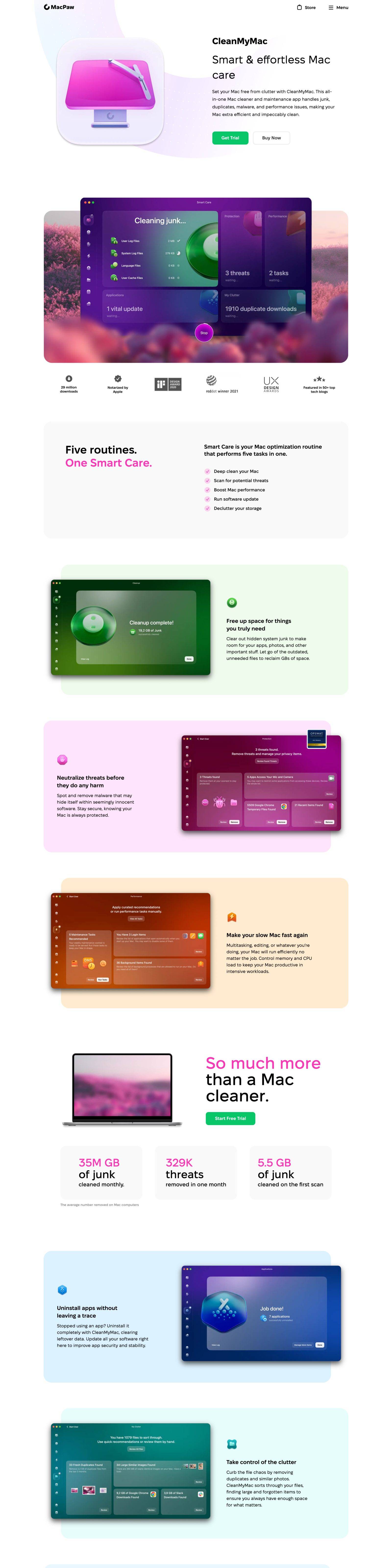 macpaw.com CleanMyMac 产品页