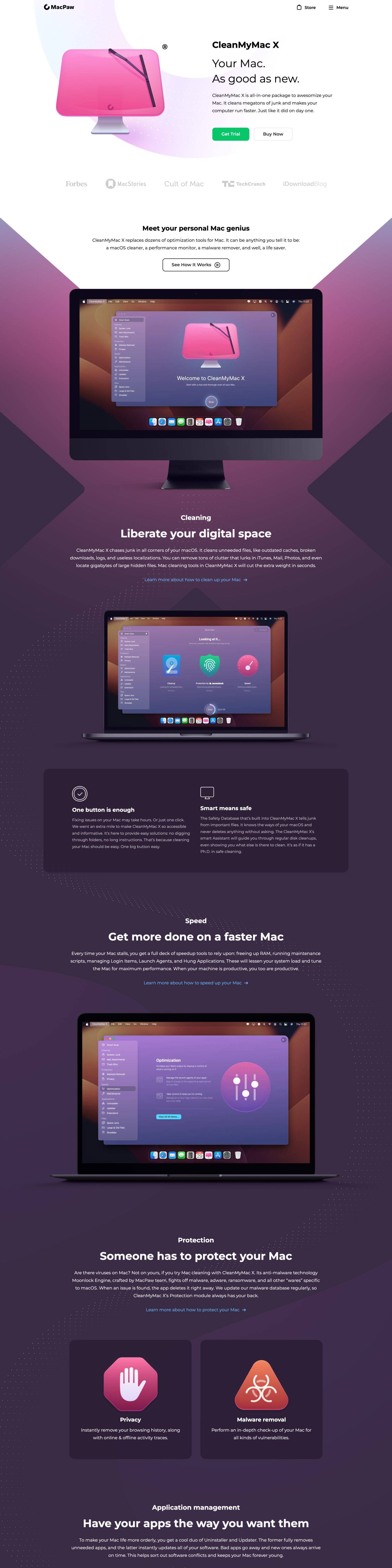macpaw.com CleanMyMac X 产品页