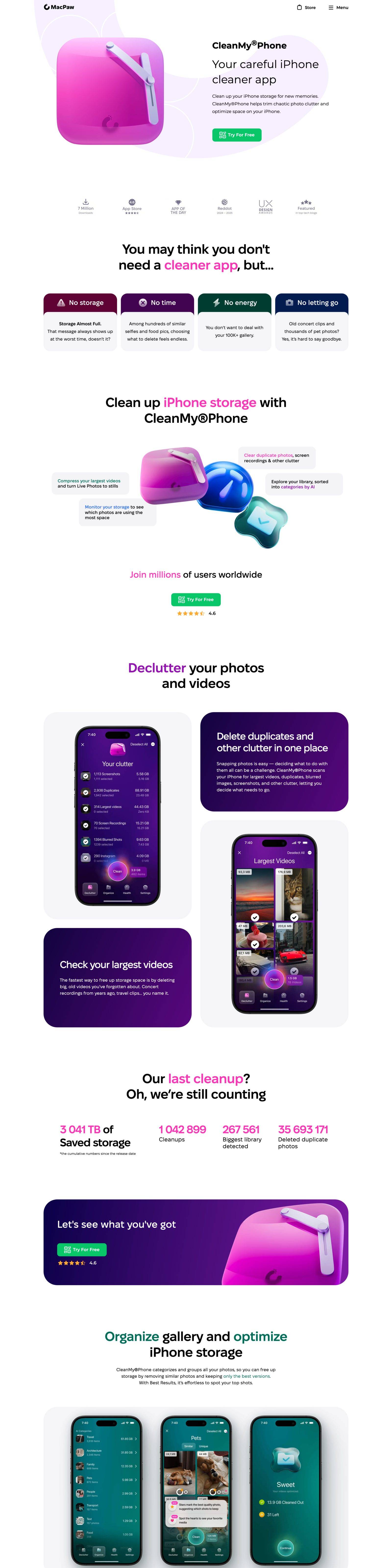 macpaw.com CleanMyPhone 产品页
