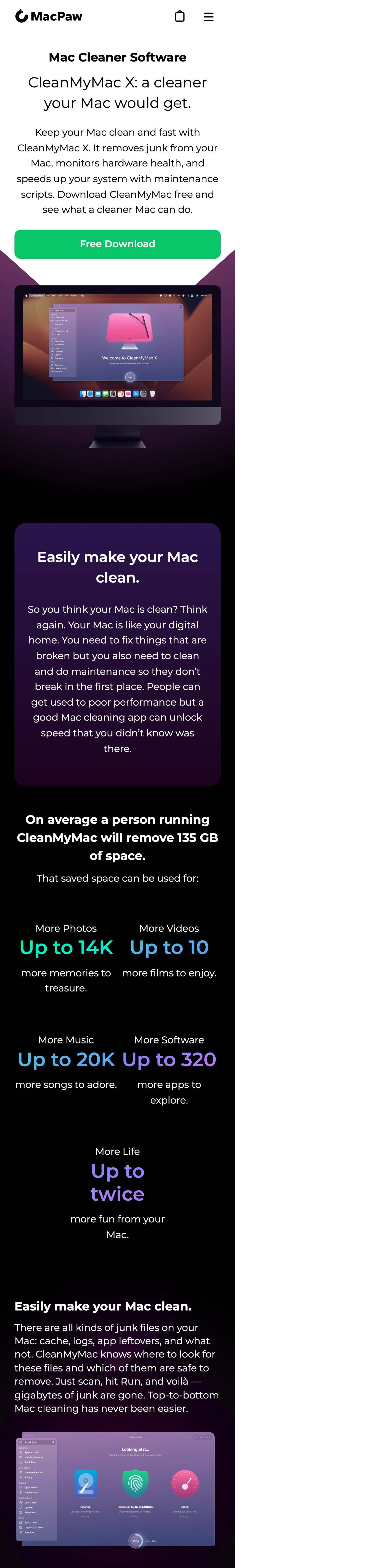 macpaw.com Mac Cleaner 落地页