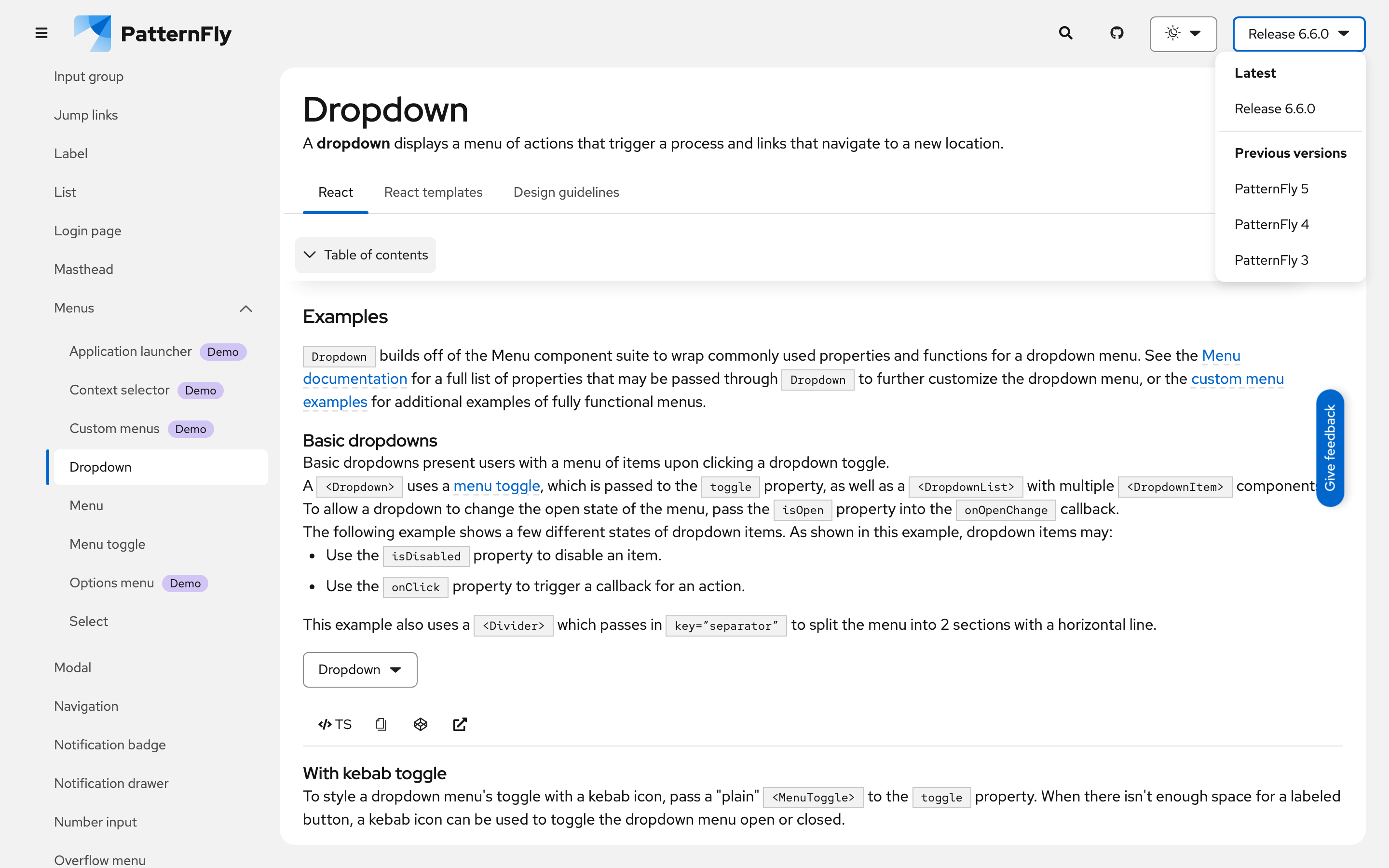 顶栏版本号下拉菜单展开态
